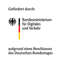 Gefördert dursch: Bundesministerium für Digitales und Verkehr aufgrund eines Beschlusses des Deutschen Bundestages