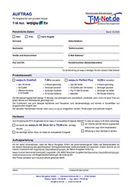 AUFTRAG, TV Angebot für den privaten Nutzer, waipu.tv, Vertragsformular PDF